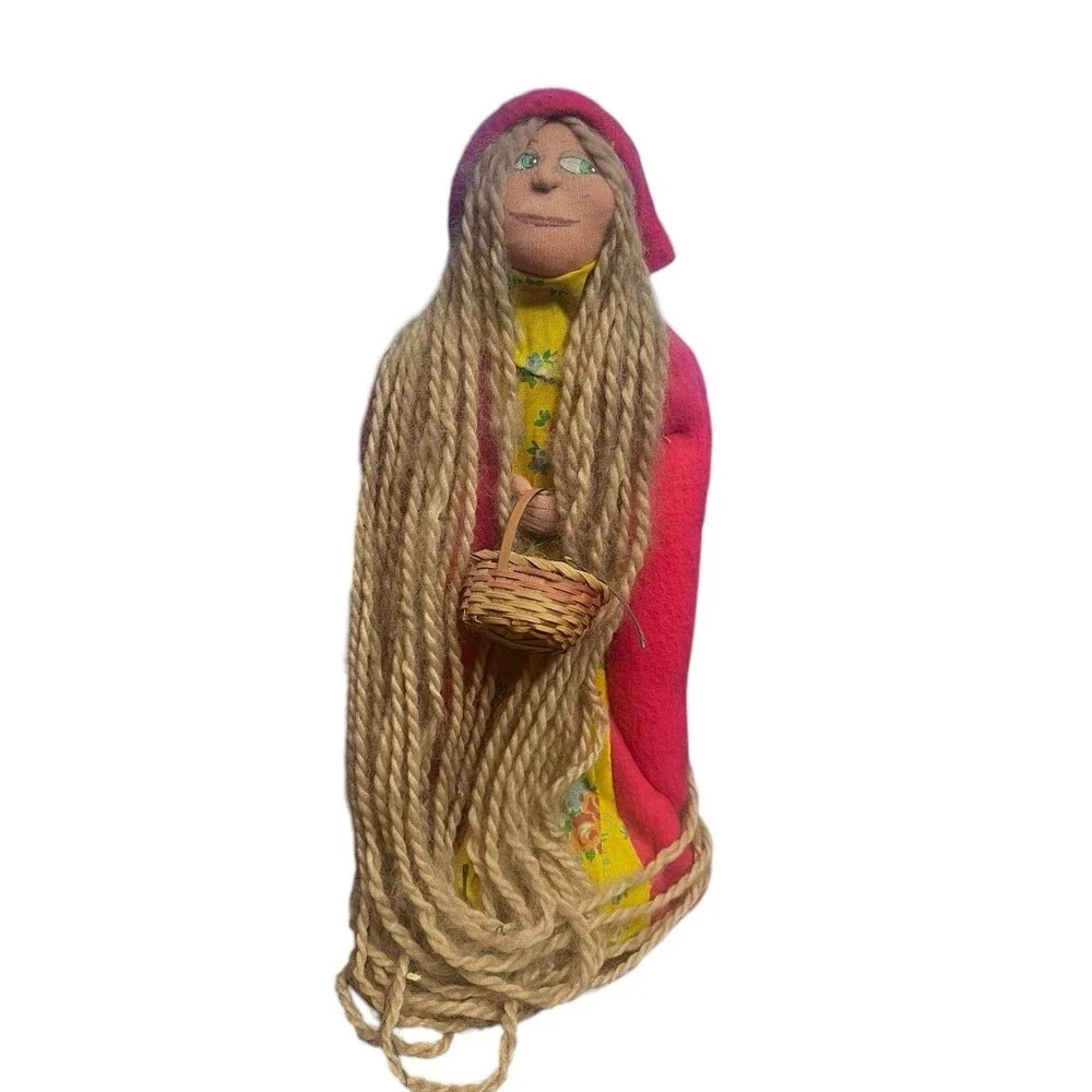 Vintage Wee Peeple Style Art Dolls OOAK Handmade Folk Wizard Woman Set